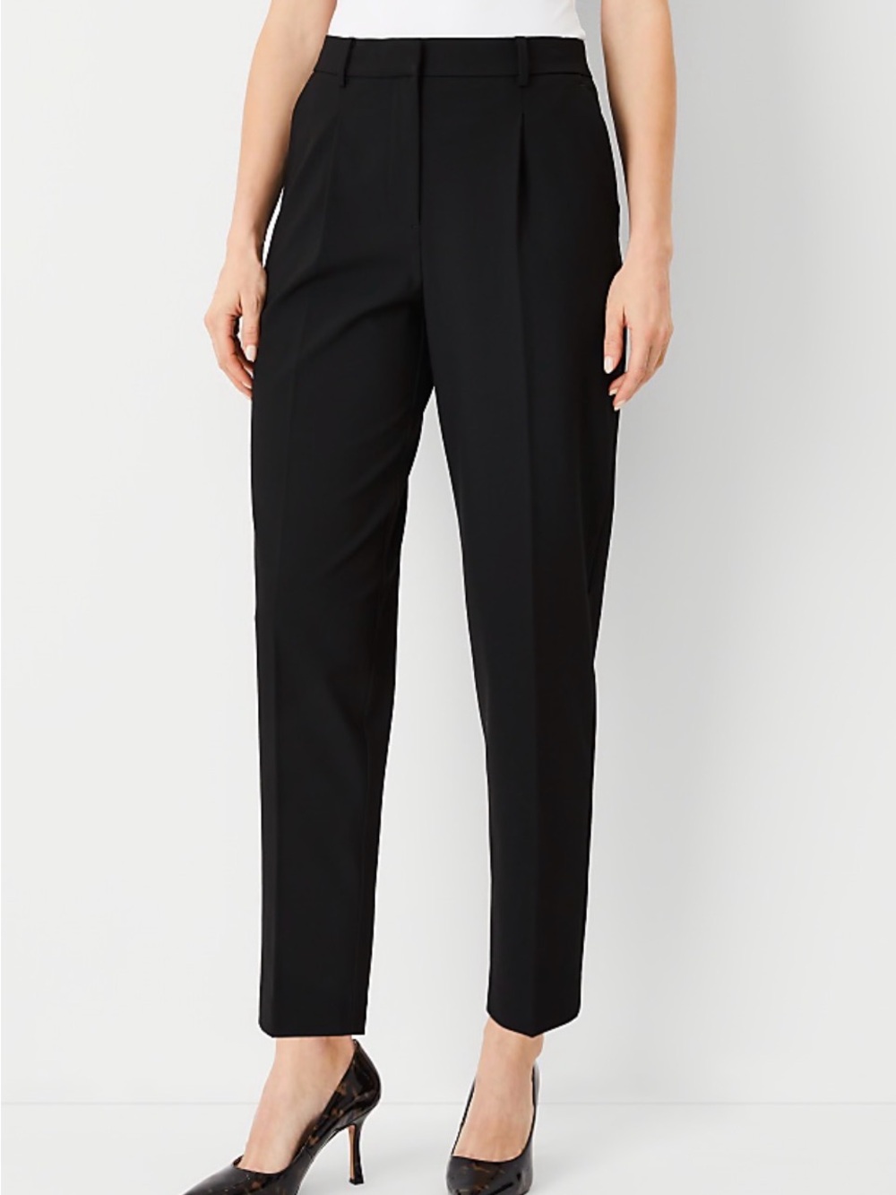 Zara Black High-Waist Slim Tailored Trousers